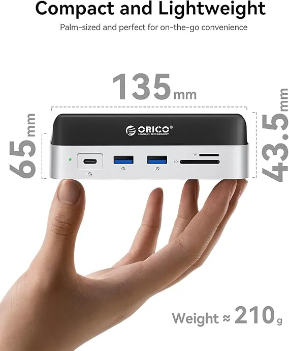 support vertical ORICO MiniDock, un hub 10-en-1 conçu pour les Mac Mini M1 et M2